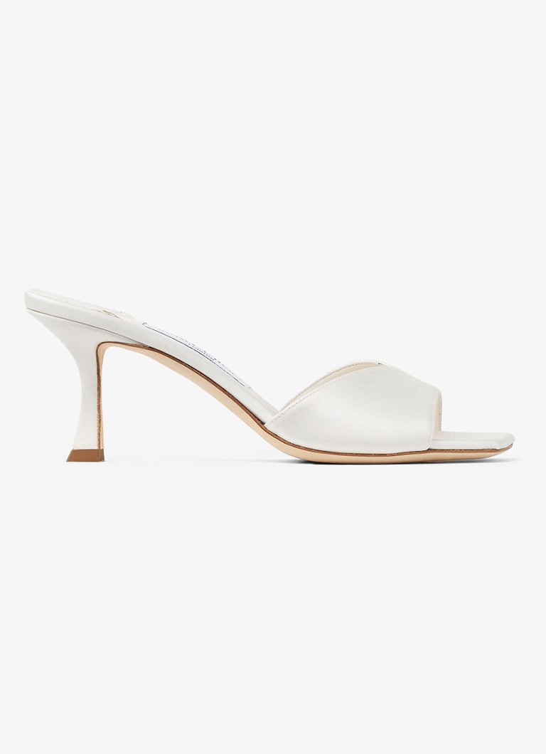 Jimmy Choo - Skye 40 muiltje van satijn - Gebroken wit