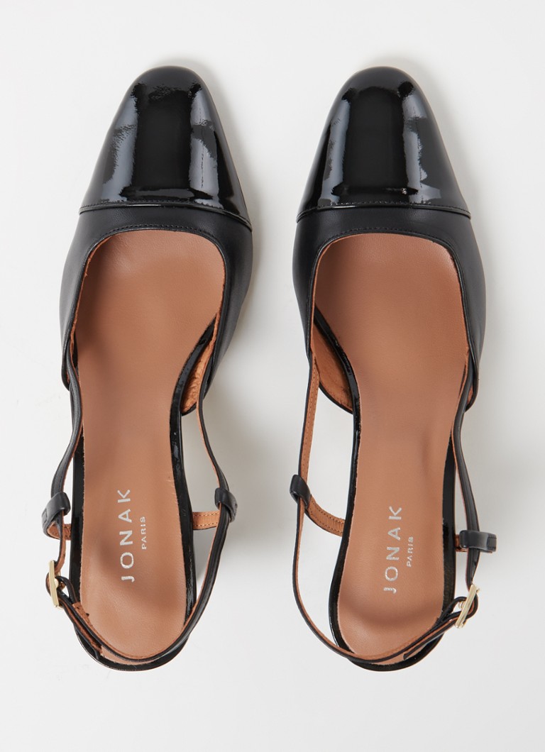 Jonak Dhapop slingback van leer • Zwart • de Bijenkorf