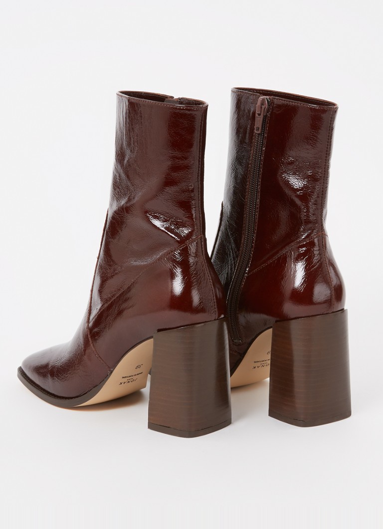 Jonak Vidal enkellaarsje van leer • Bordeauxrood • de Bijenkorf