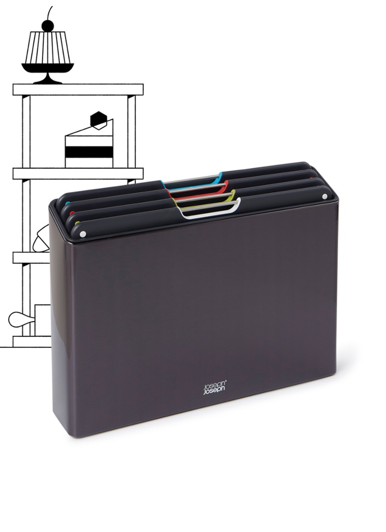 Joseph Joseph - Folio Large snijplank 24 x 34 cm set van 4 - Zwart