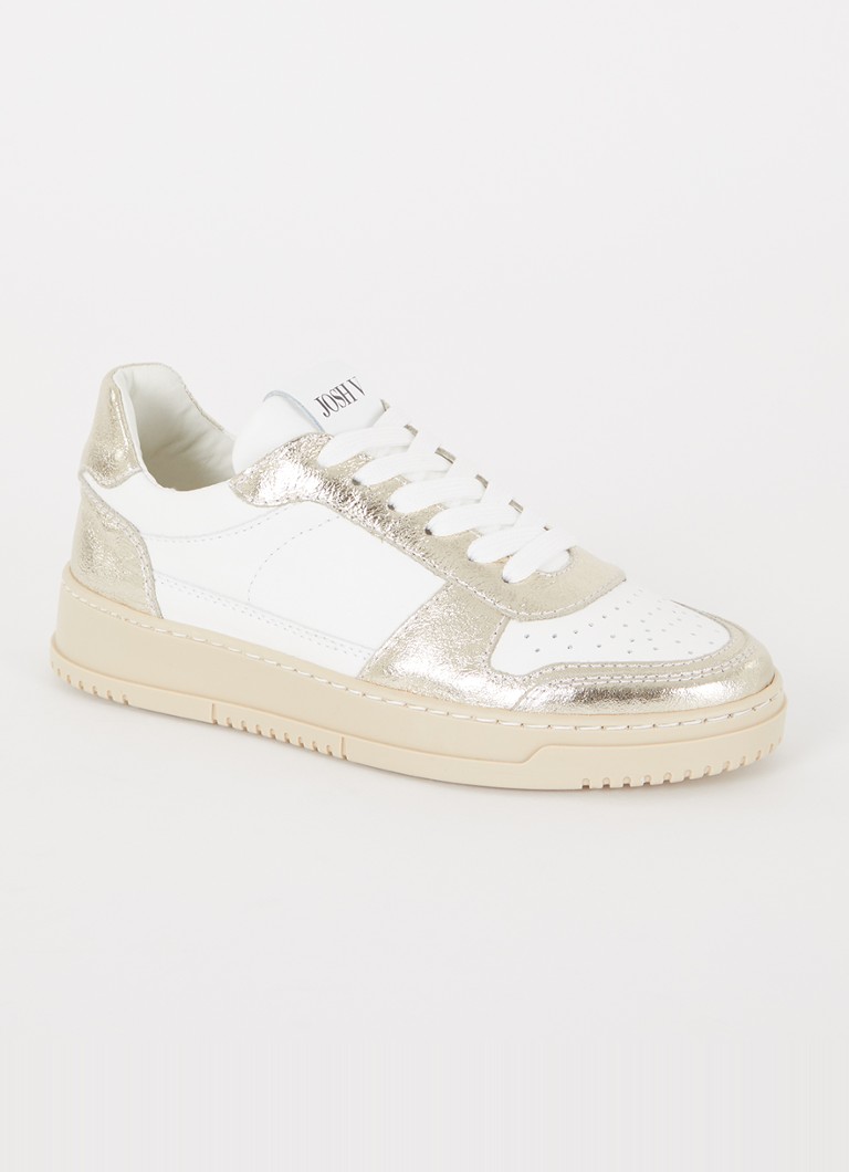 JOSH V - Winona sneaker van leer met metallic finish - Wit