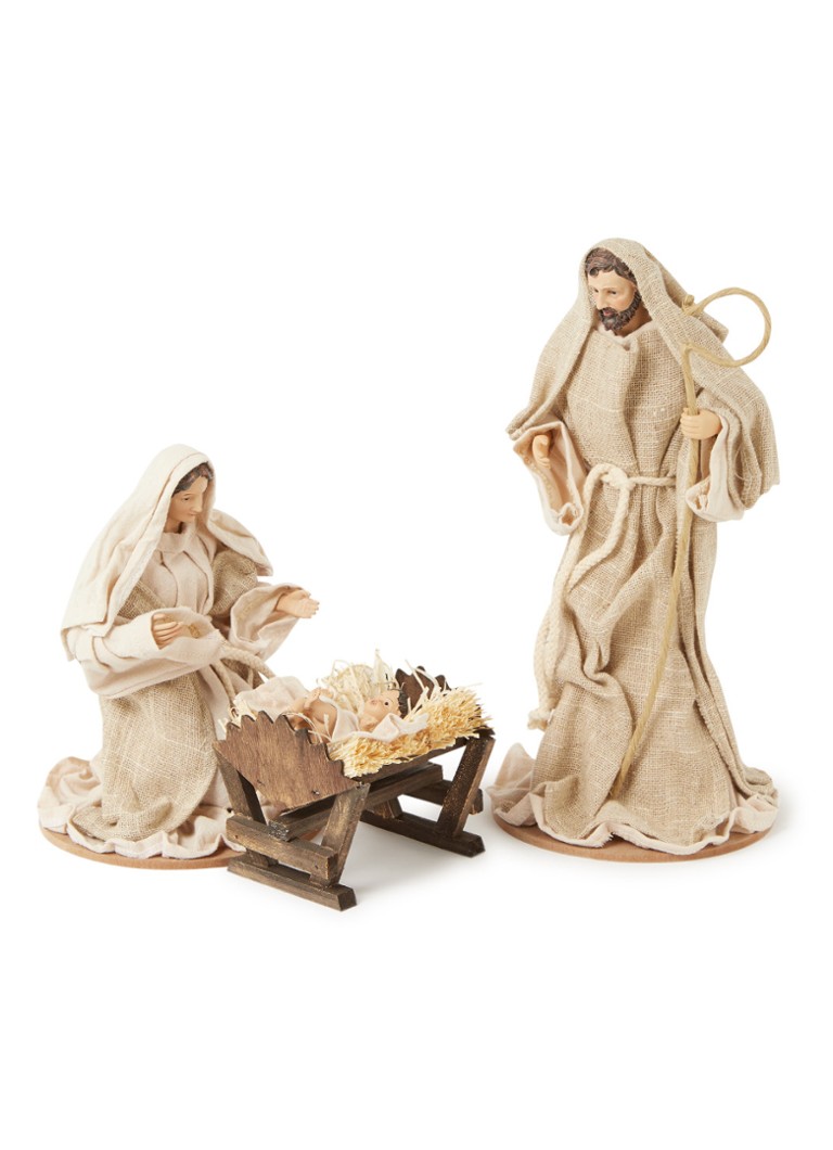 Kaemingk Kerststal figuren kerstdecoratie set van 3 • Bruin • de Bijenkorf