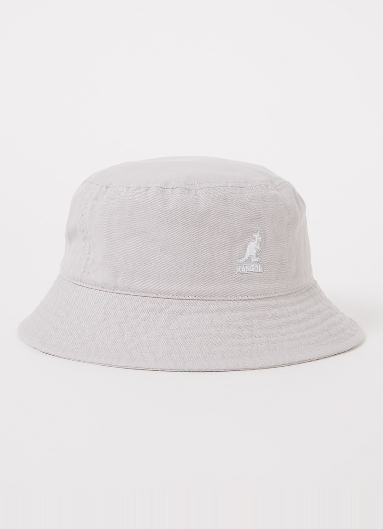 Kangol Washed bucket hoed met logoborduring • Lichtgrijs • de Bijenkorf