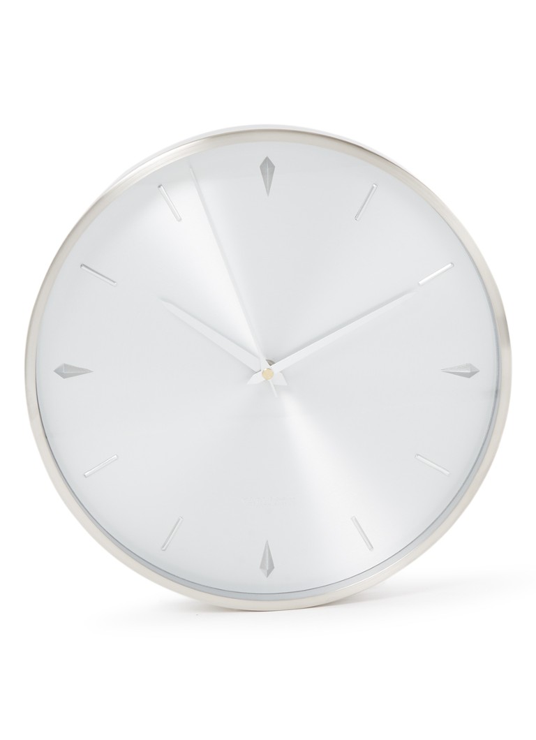 Karlsson - Wandklok Raised Batons - Zilver- 35cm - Karlsson