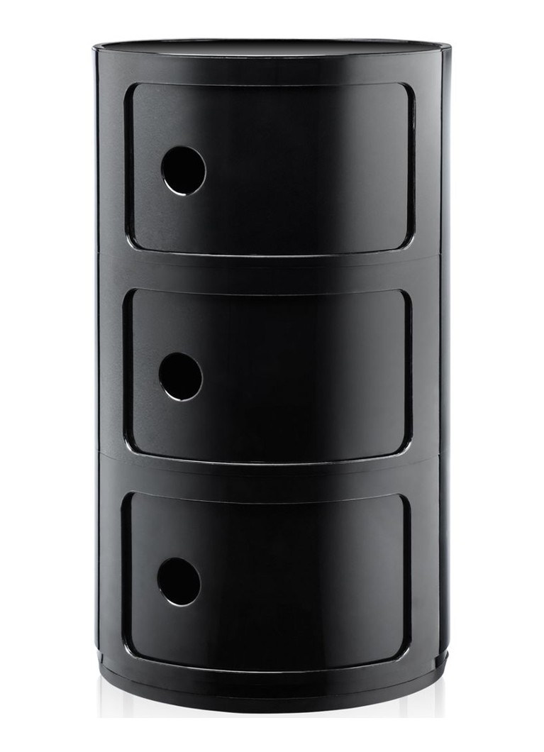 Kartell - Componibili kast rond large (3 comp.) - Zwart