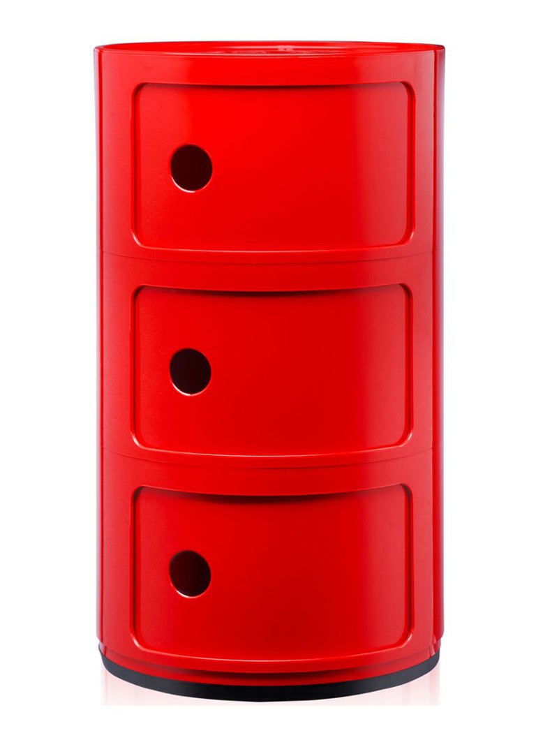 Kartell - Componibili kast rond large (3 comp.) - Steenrood