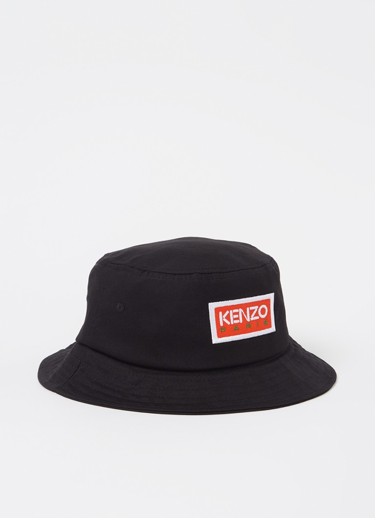 KENZO - Bucket hoed met logo - Zwart