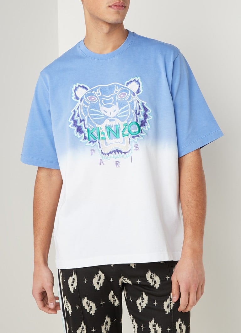 Uitgraving statisch spannend KENZO Icon Tiger oversized T-shirt met ombre kleurverloop • Lichtblauw • de  Bijenkorf