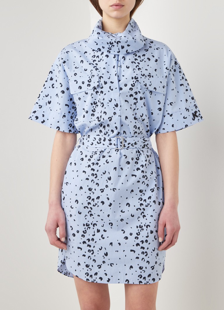 veelbelovend teller Fietstaxi KENZO Mini jurk met ruitdessin en flock panterprint • Lichtblauw • de  Bijenkorf