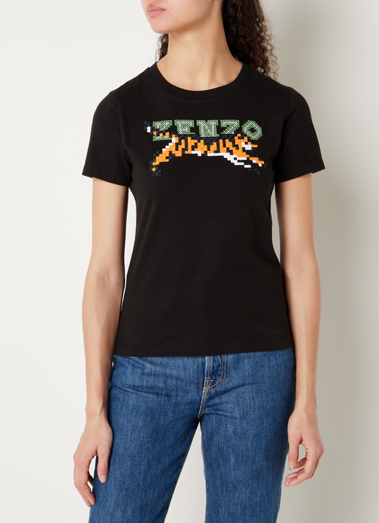 KENZO - Pixel T-shirt met logoprint - Zwart