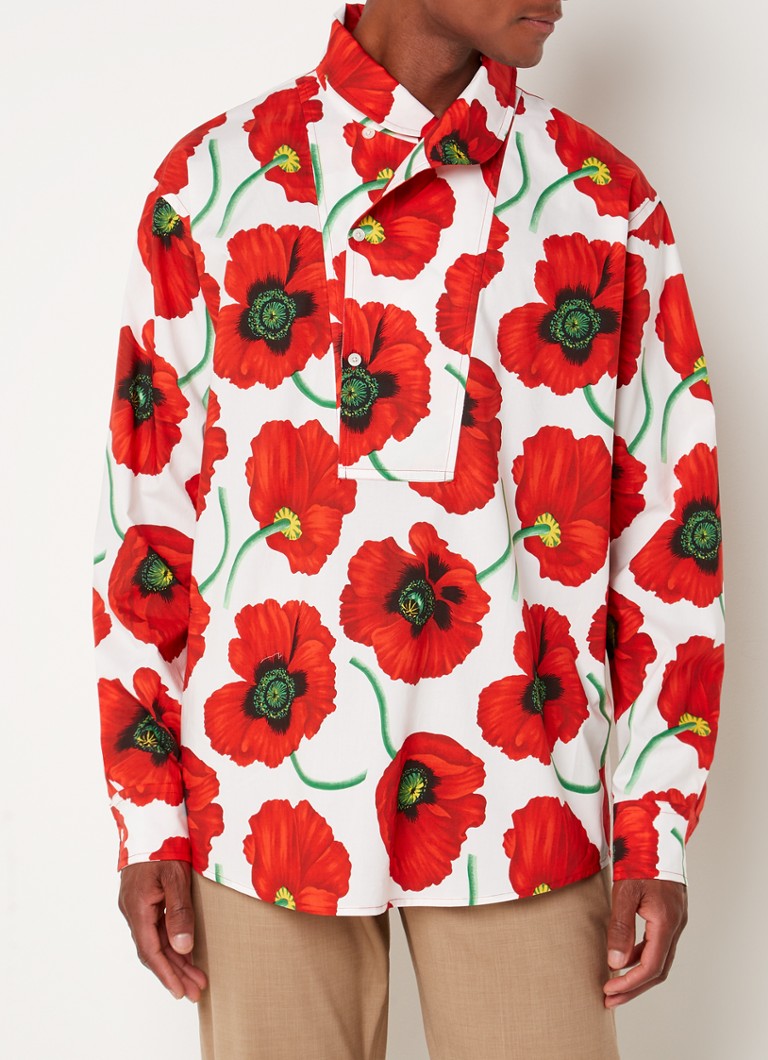 KENZO - Poppy regular fit overhemd met bloemenprint - Wit