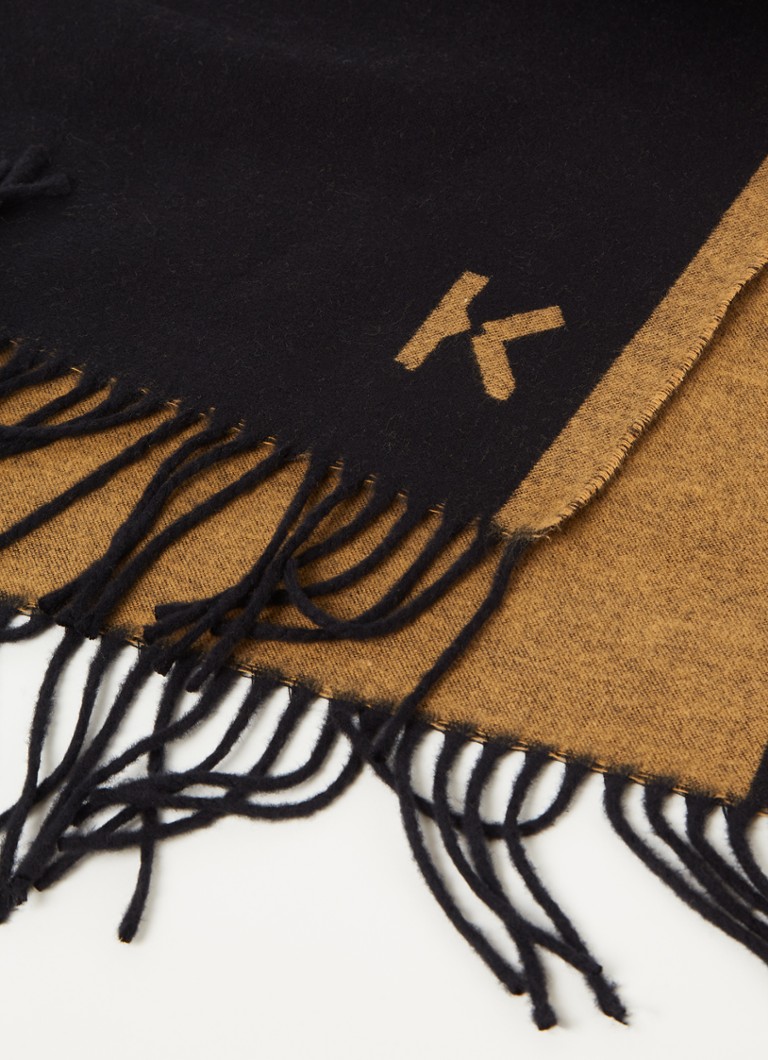 Vriendelijkheid huilen gevoeligheid KENZO Sjaal met franjes en logo 180 x 35 cm • Zwart • de Bijenkorf