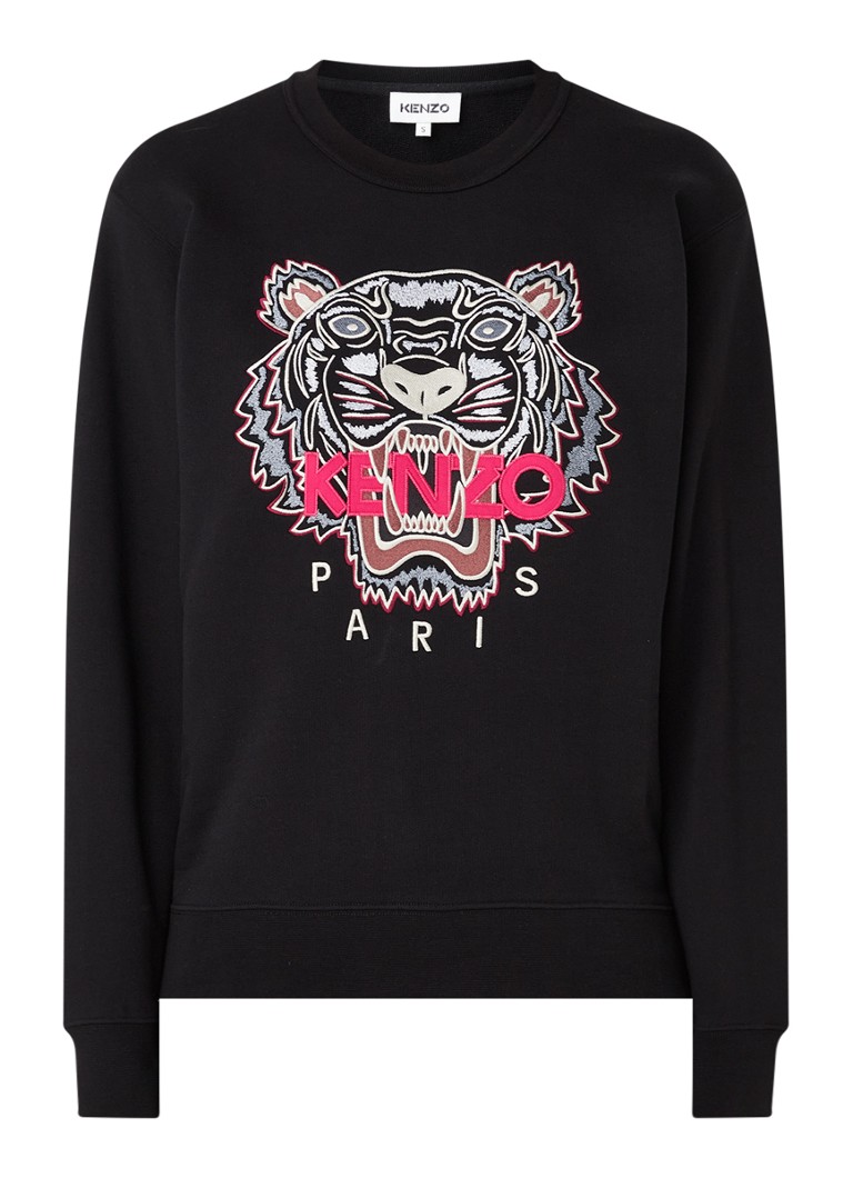 prachtig licentie blootstelling KENZO Sweater met logoborduring • Zwart • de Bijenkorf