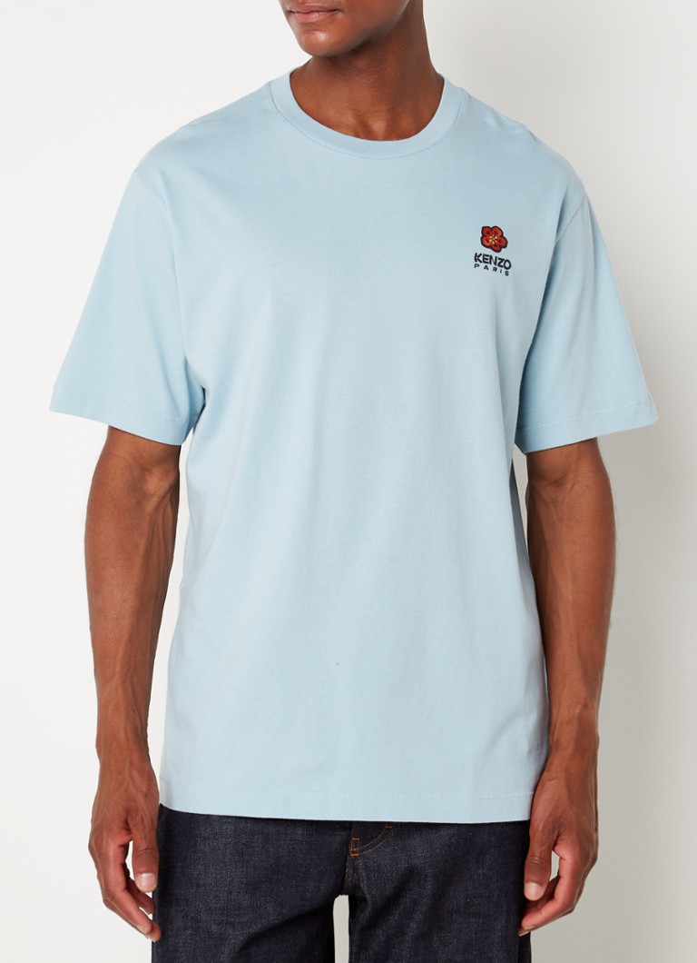 Wild deze complexiteit KENZO T-shirt met logoborduring • Lichtblauw • de Bijenkorf
