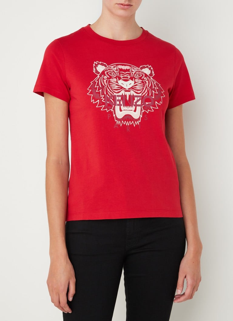 video Vlucht supermarkt KENZO T-shirt van katoen met logoprint • Rood • de Bijenkorf