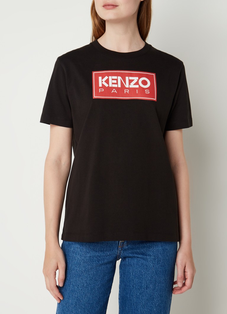 KENZO - T-shirt van katoen met logoprint - Zwart