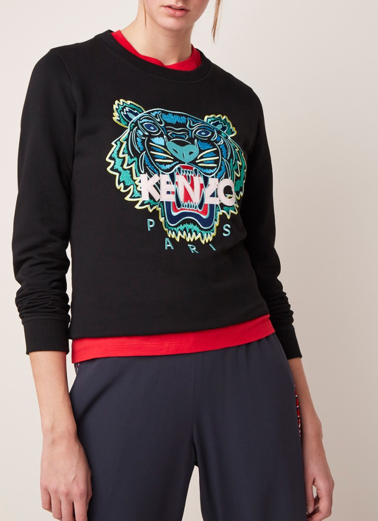 Samenwerken met Aanhoudend Geit KENZO Tiger sweater met logoborduring • Zwart • de Bijenkorf