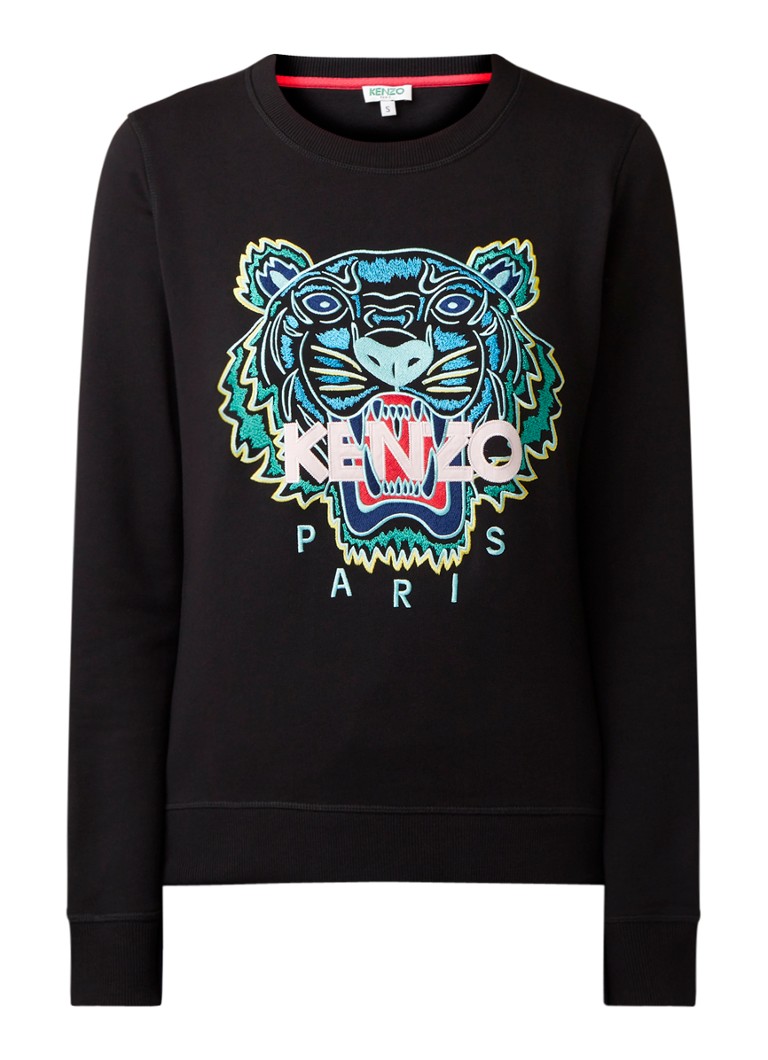 KENZO Tiger sweater met logoborduring de Bijenkorf
