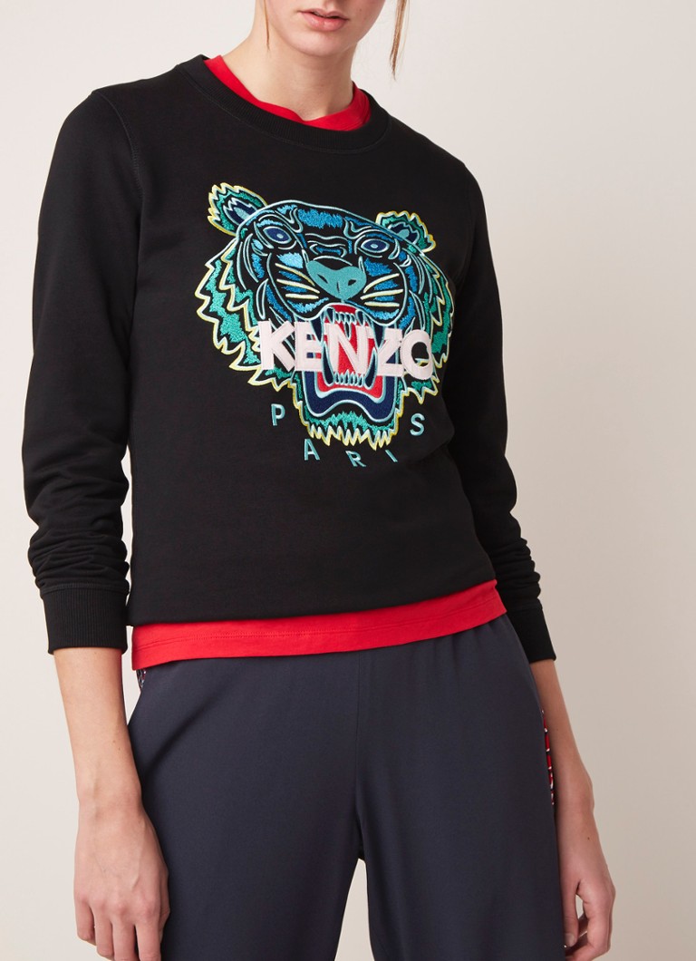 Rondlopen Wantrouwen oplichterij KENZO Tiger sweater met logoborduring • Zwart • de Bijenkorf