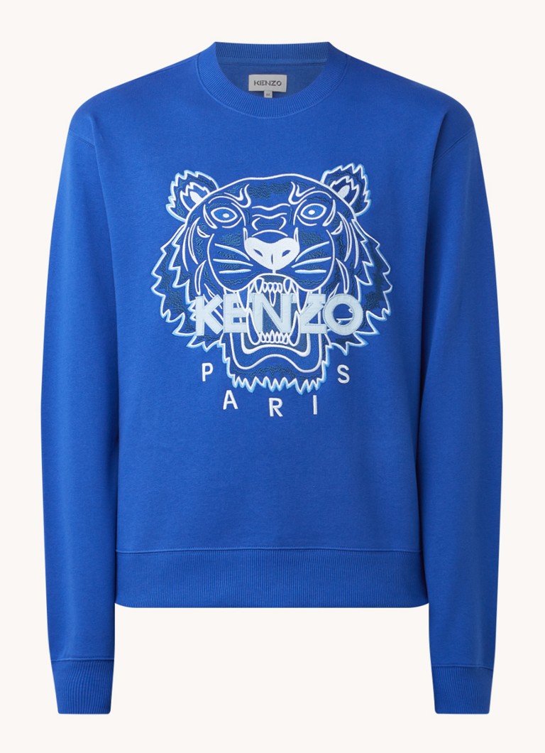 Gooey Met andere bands leg uit KENZO Tiger sweater met logoborduring • Kobaltblauw • de Bijenkorf