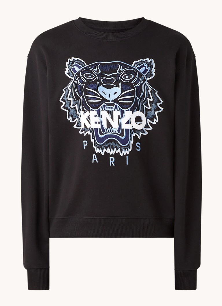 Rondlopen Wantrouwen oplichterij KENZO Tiger sweater met logoborduring • Zwart • de Bijenkorf