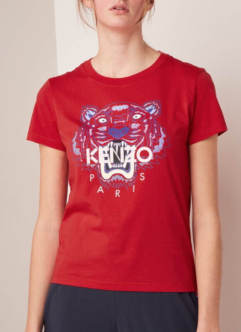 Ezel horizon doolhof KENZO Tiger T-shirt met logoprint • Rood • de Bijenkorf