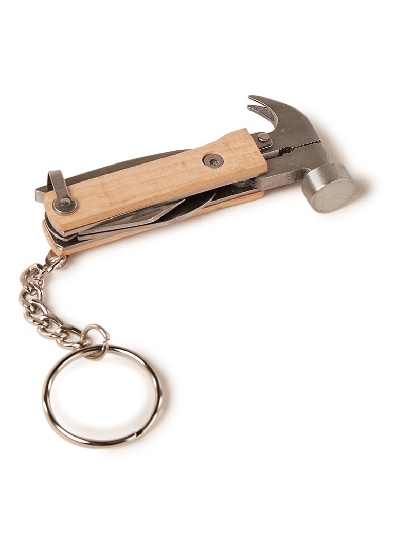 schandaal staal Panda Kikkerland Mini Hammer 7-in-1 multi-tool sleutelhanger • Zilver • de  Bijenkorf