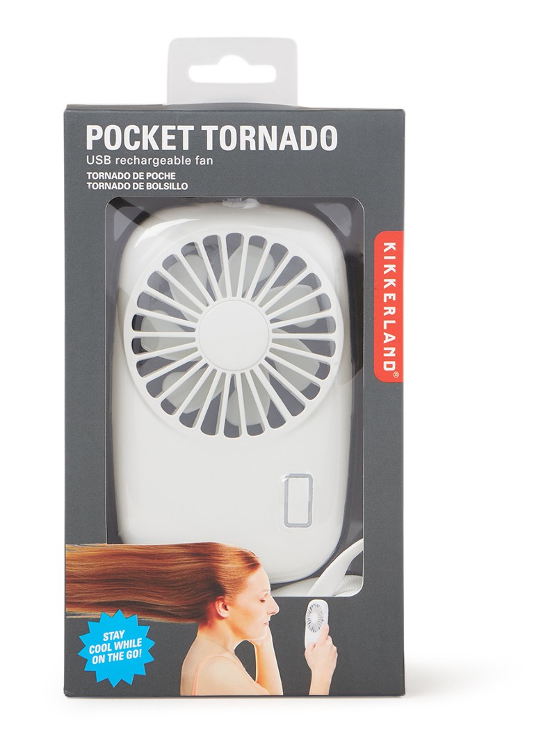 Kikkerland Pocket Tornado draagbare mini ventilator • Wit • de Bijenkorf