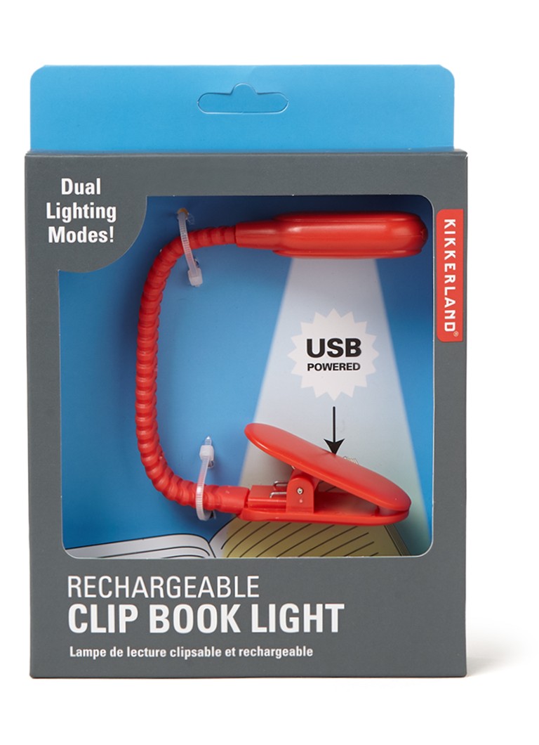 Kikkerland Rechargeable Clip leeslampje • Rood • de Bijenkorf