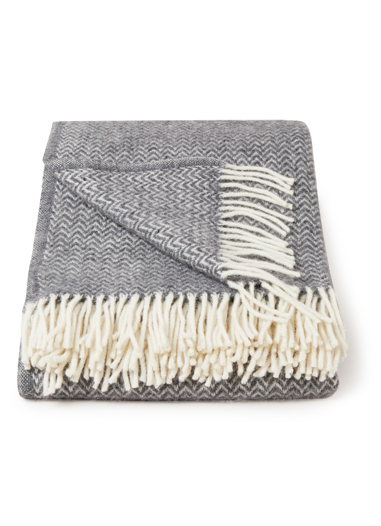Klippan - Chevron plaid van lamswol 130 x 200 cm - Grijs