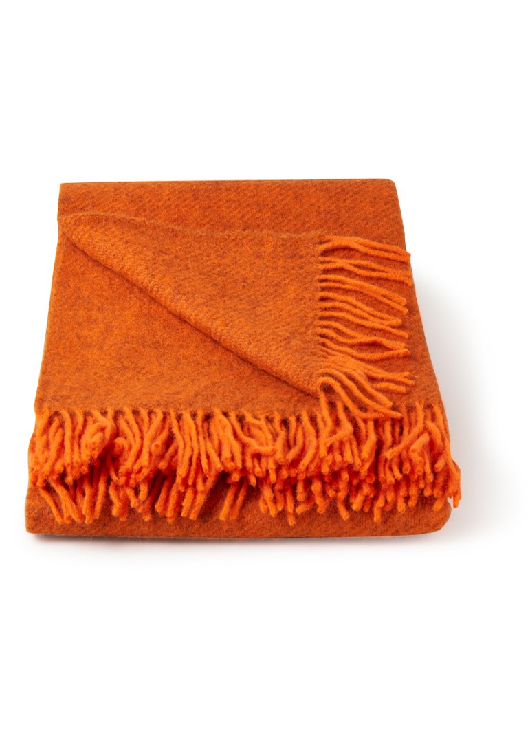 Contract beeld Hoe dan ook Klippan Gotland plaid van wol 130 x 200 cm • Oranje • de Bijenkorf