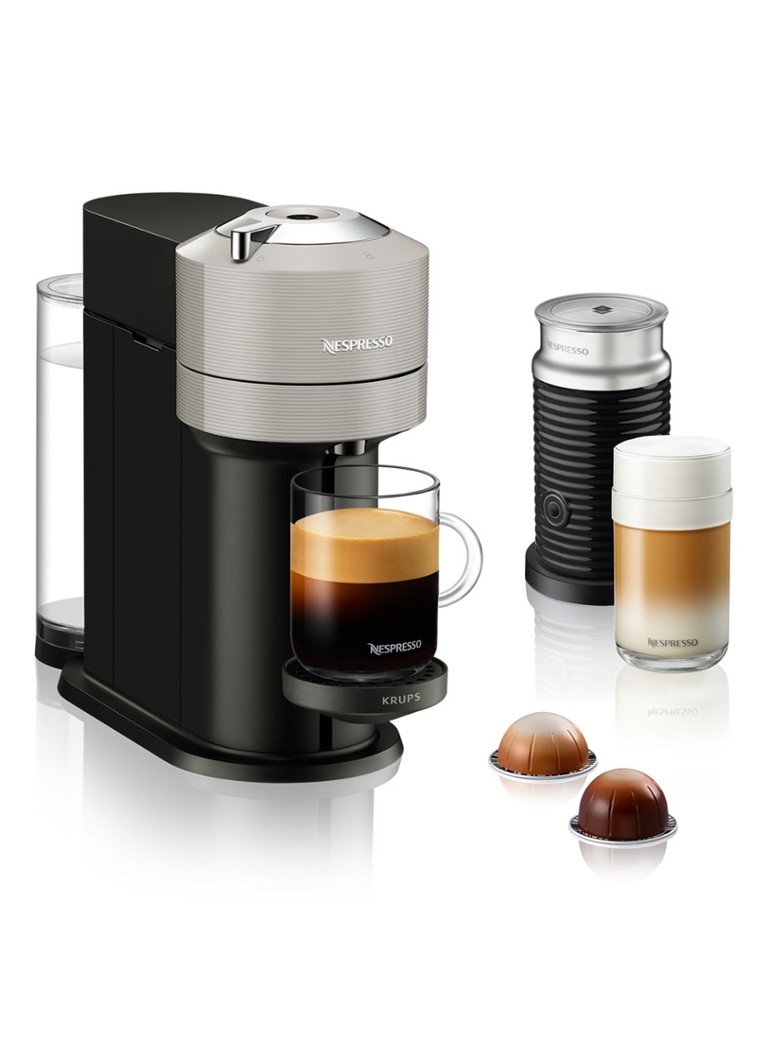 Vesting getuigenis syndroom Krups Vertuo Next Nespresso machine & Aeroccino melkopschuimer XN911B •  Lichtgrijs • de Bijenkorf