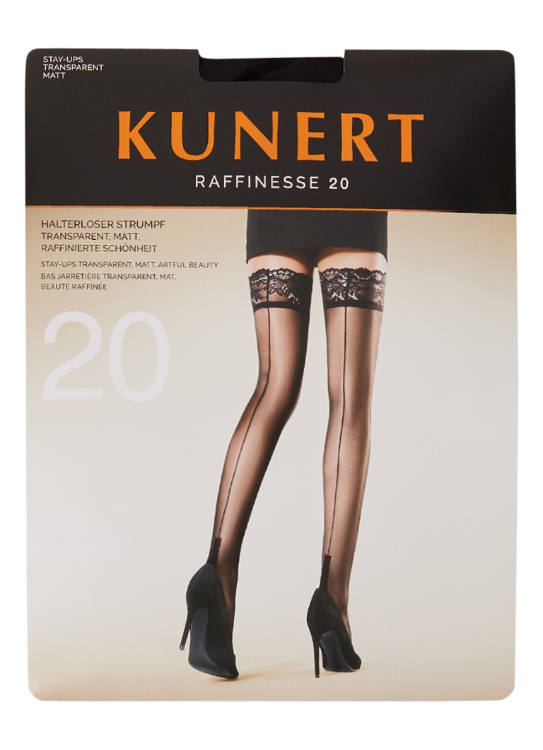 Kunert - Rafinesse stay-ups in 20 denier black - Zwart