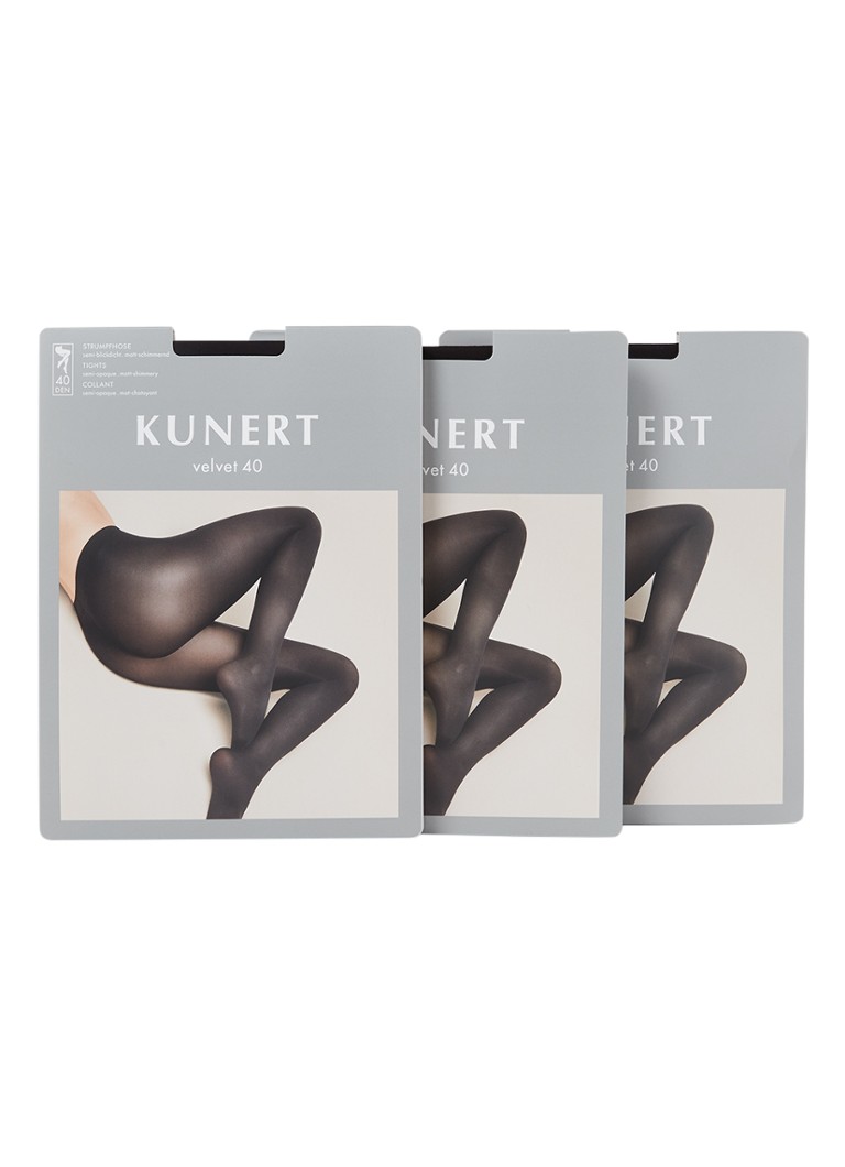 Kunert - Velvet panty in 40 denier in 3-pack - Zwart