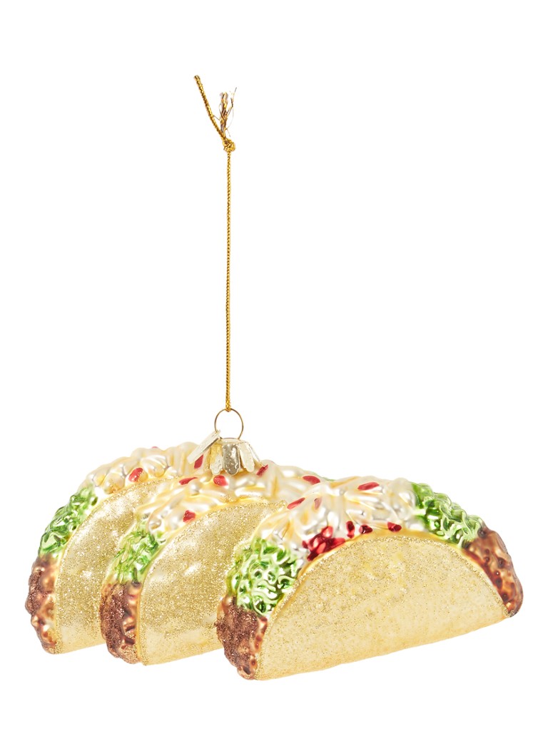 Kurt Adler - Noble Gems Taco kersthanger 6 cm  - Goud