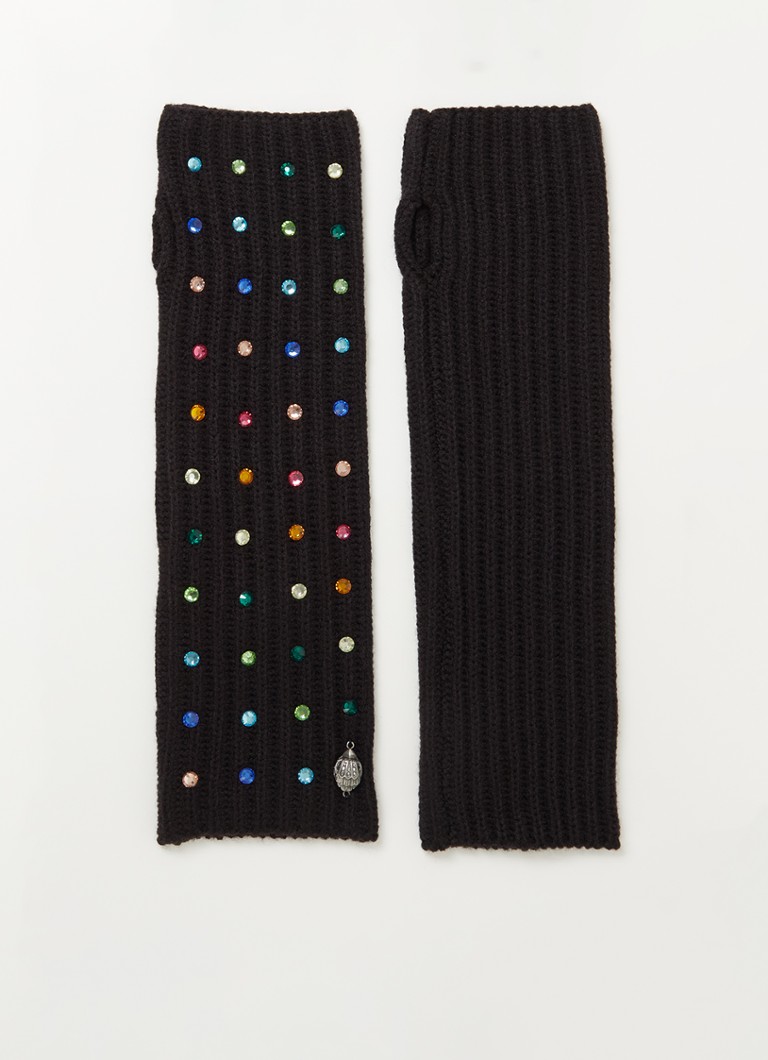 Kurt Geiger - Handschoenen van wol met strass - Zwart