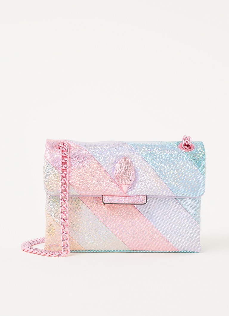 Kurt Geiger Mini Kensington schoudertas met glitter • Roze • de Bijenkorf