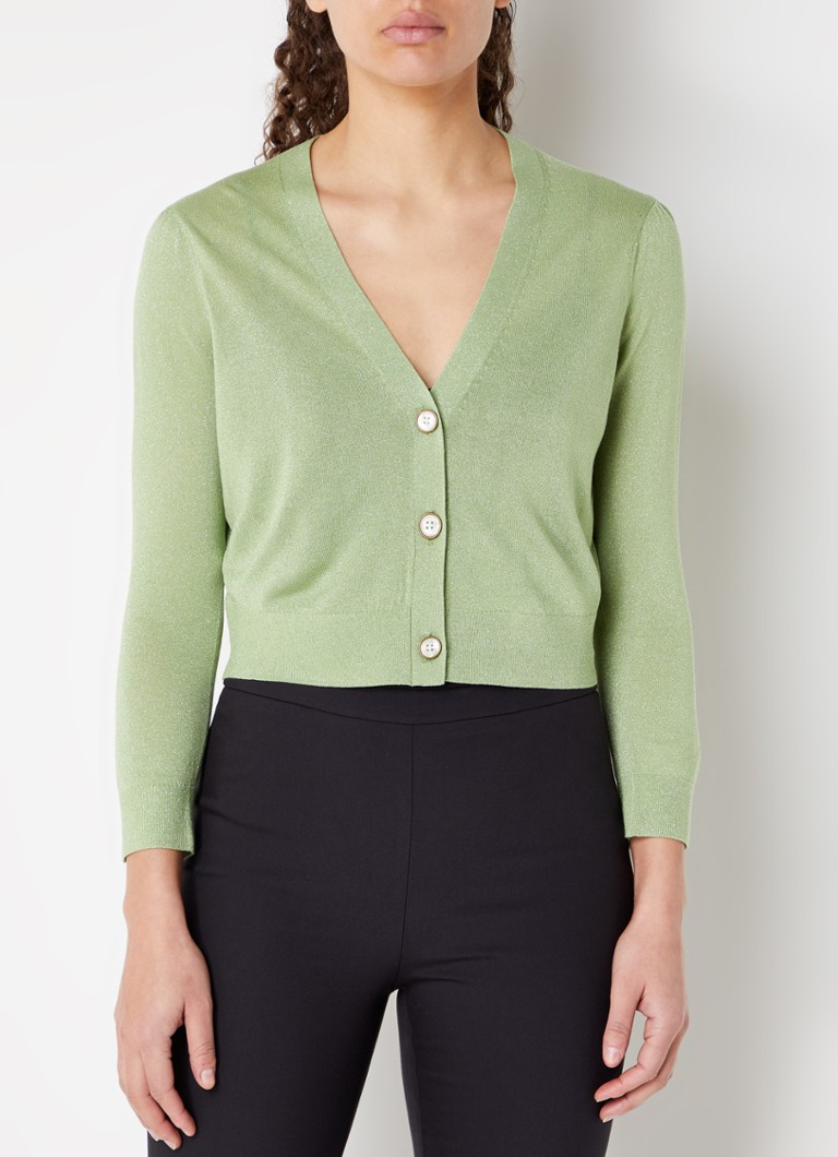 Aurelia fijngebreid vest in lyocellblend met glansdraad