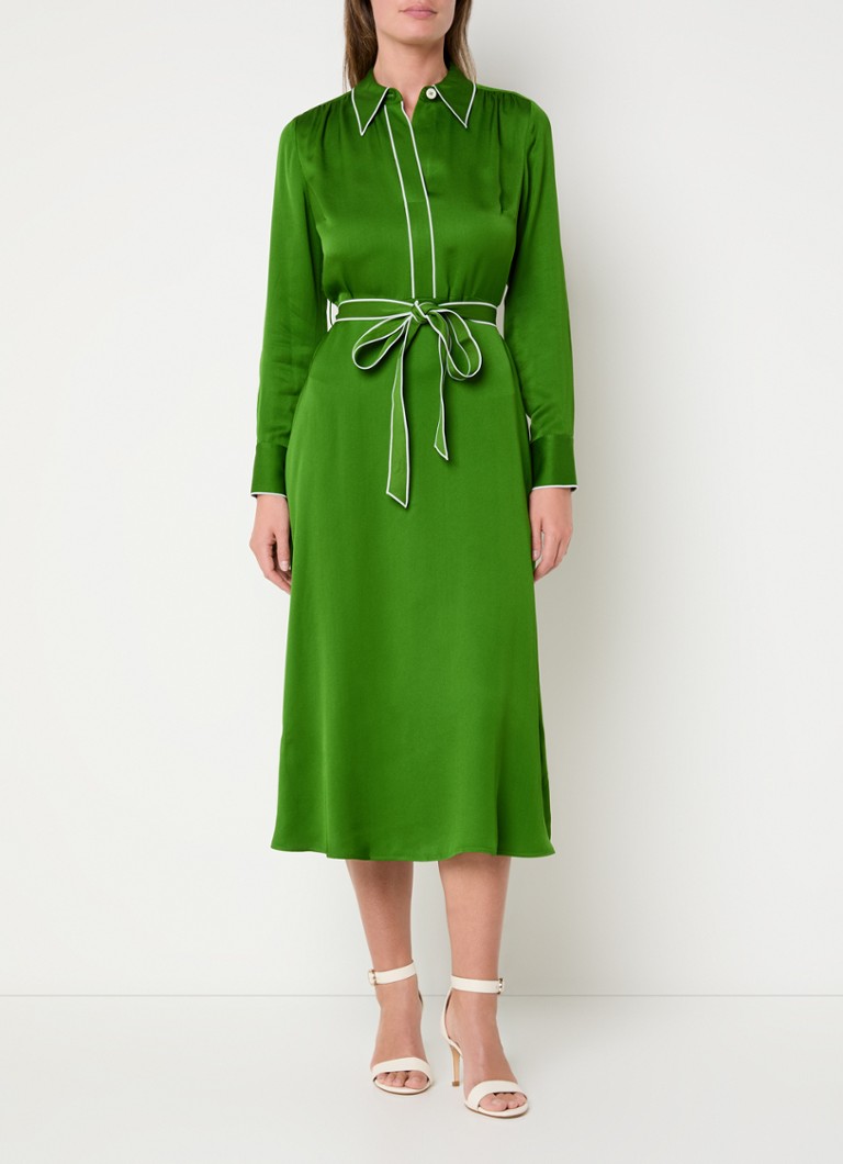 Elise Store Satijnen Groene Jurk Groene Satijnen Jurk Lange Groene