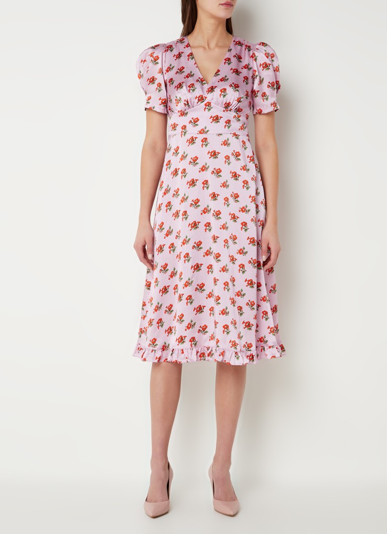 L.K.Bennett - Elson midi jurk van zijde met bloemenprint - Lila