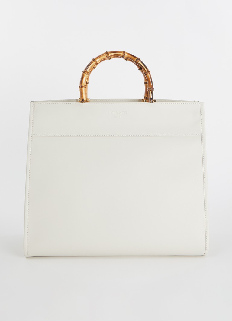 L.K.Bennett - Emely shopper met bamboe handvaten  - Creme