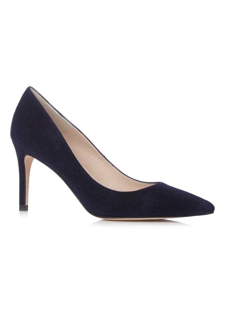donkerblauwe pumps leer