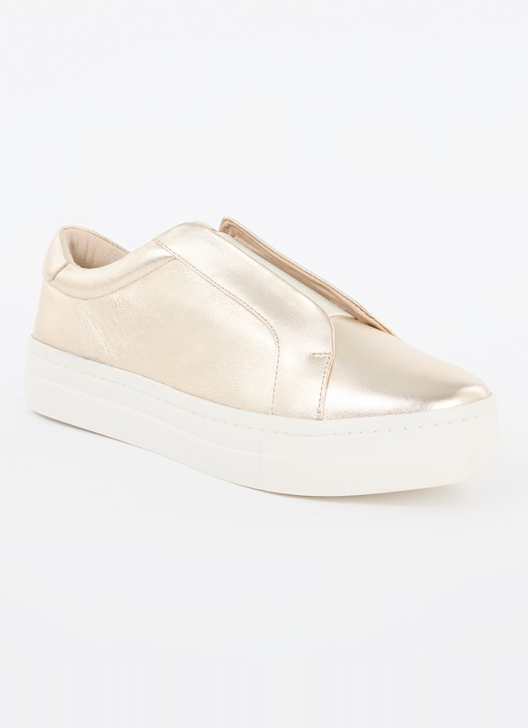 L.K.Bennett - Joy sneaker van leer met metallic finish - Goud
