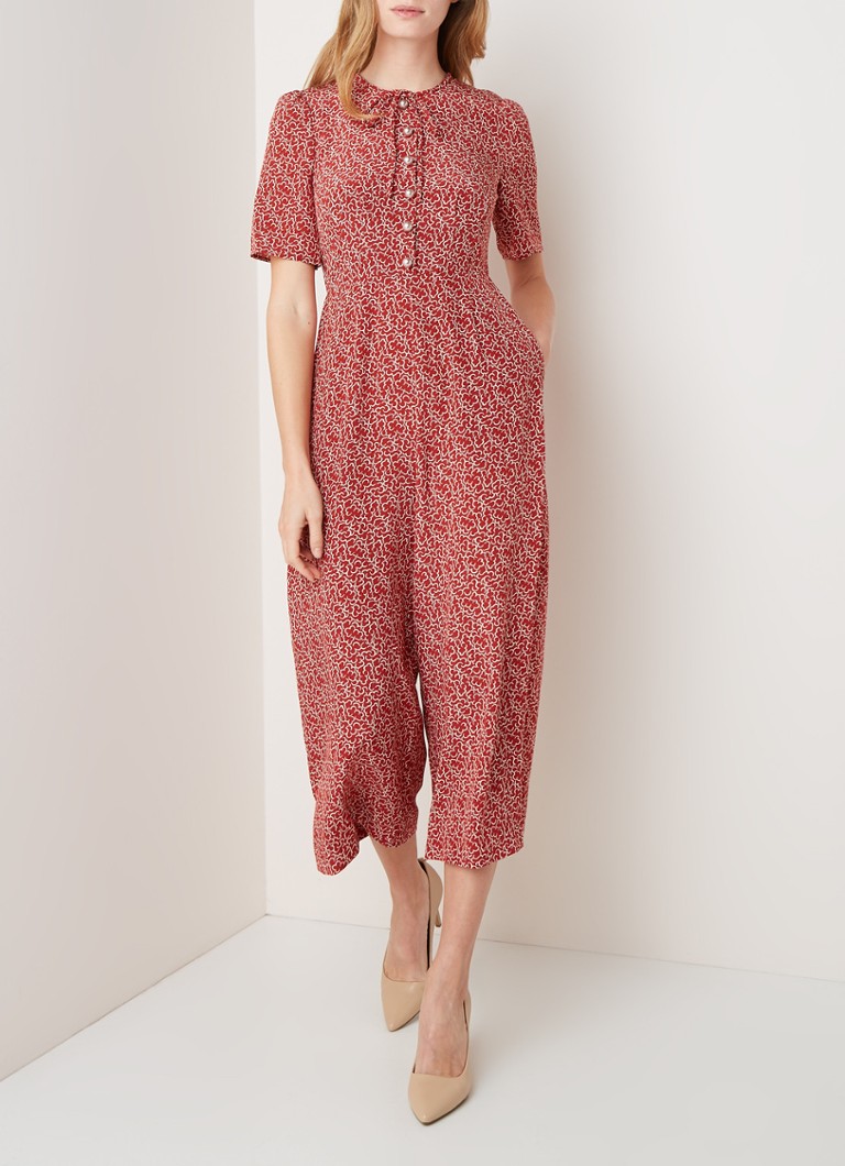 L.K.Bennett - Marais loose fit jumpsuit met imitatieparels - Rood