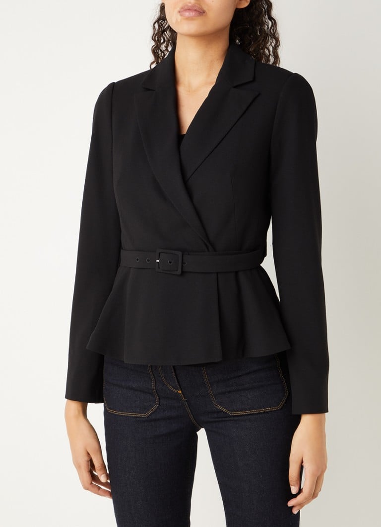 L.K.Bennett - Nina double-breasted blazer in wolblend - Zwart