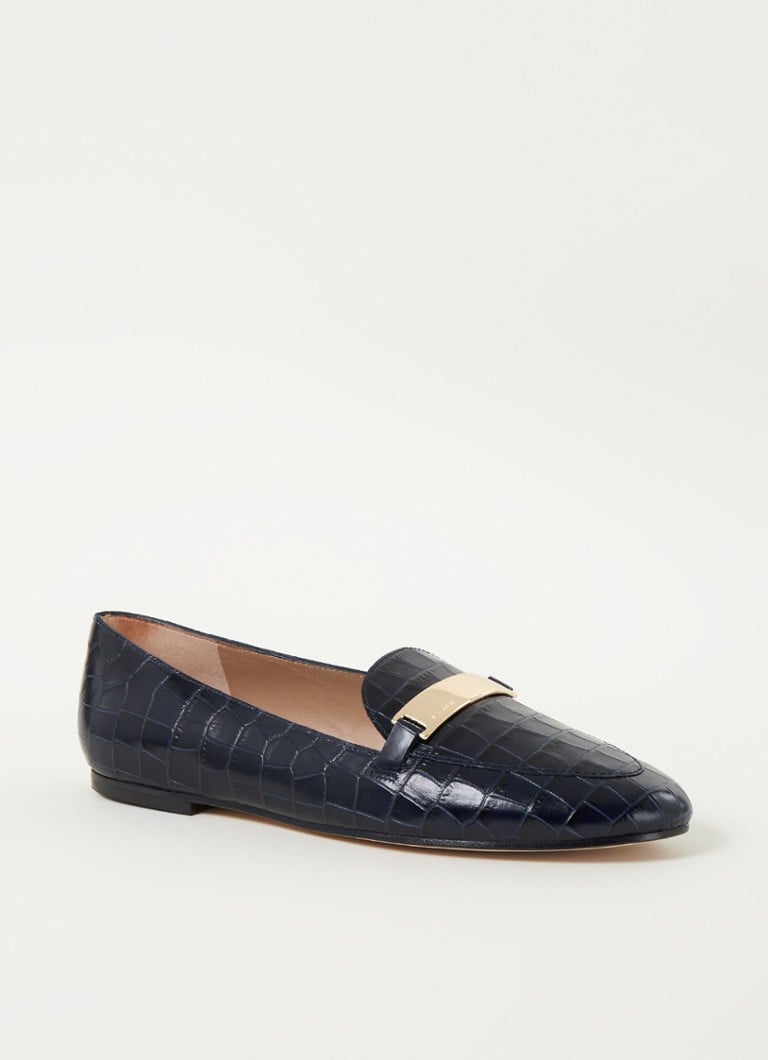 L.K.Bennett - Primrose loafer van leer - Donkerblauw