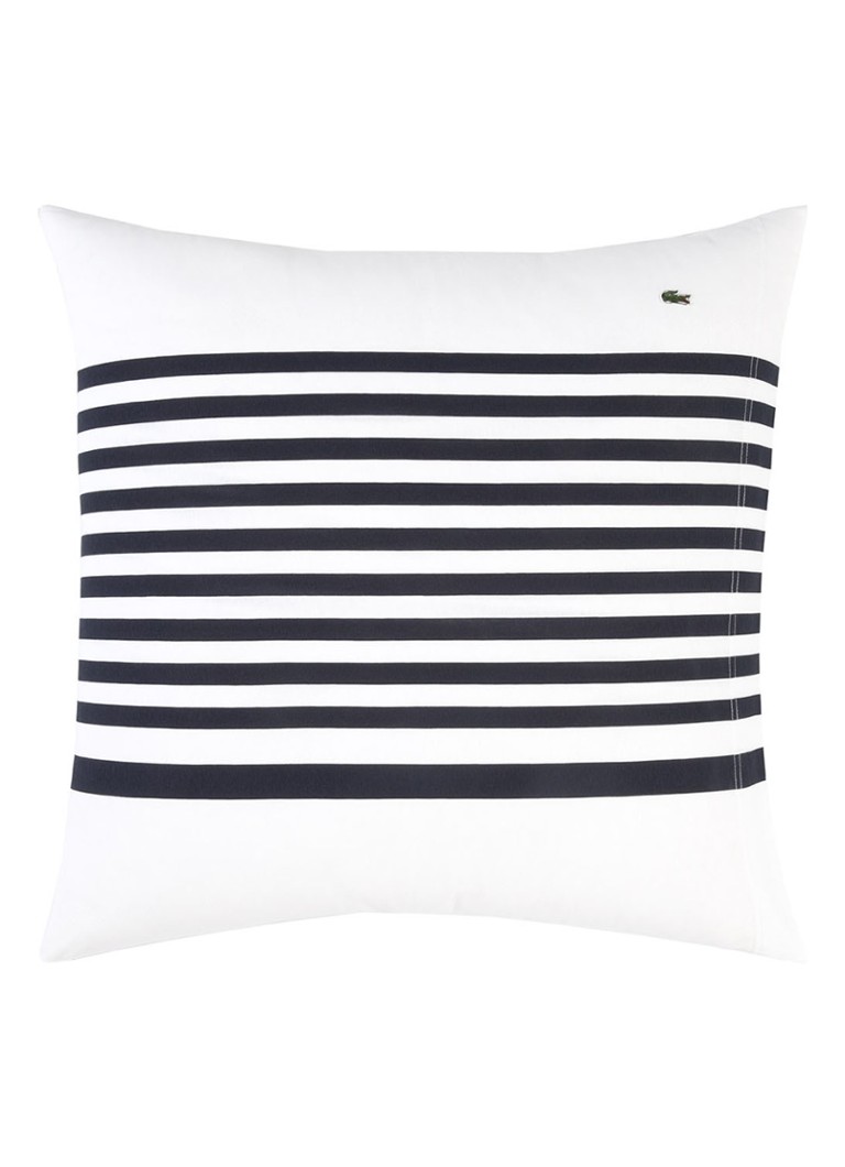 Lacoste - Bayadere kussensloop van jersery - Donkerblauw