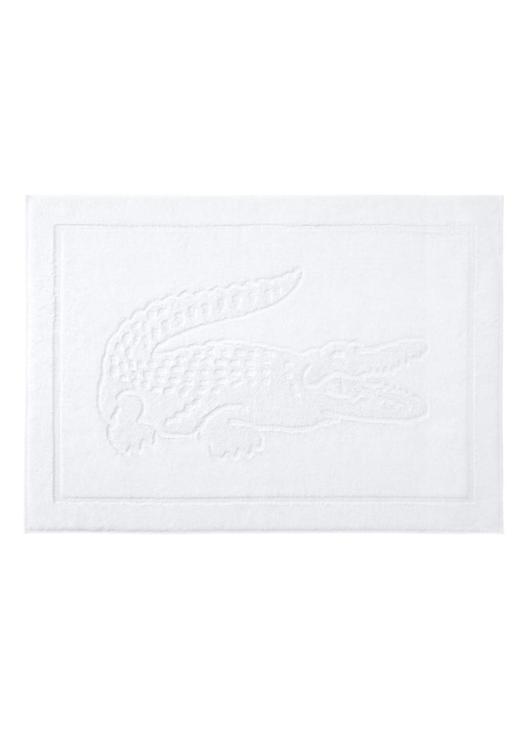 Lacoste - L Lacoste badmat van biologisch katoen 800 gr/m2 - 55 x 80 cm - Wit