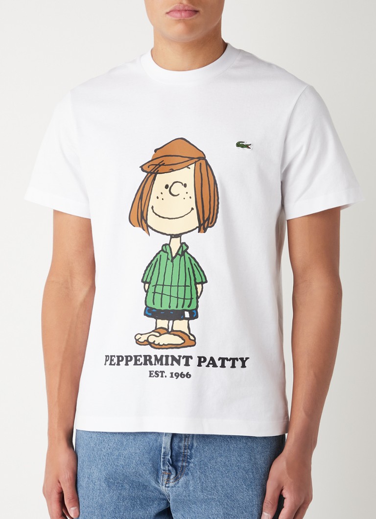 Lacoste - T-shirt met front- en backprint - Wit