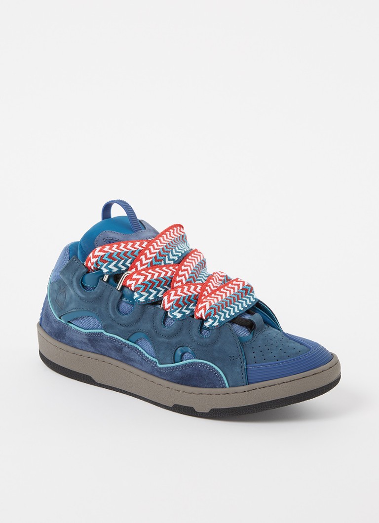 Lanvin - Curb sneaker met kalfsleren details - Donkerblauw